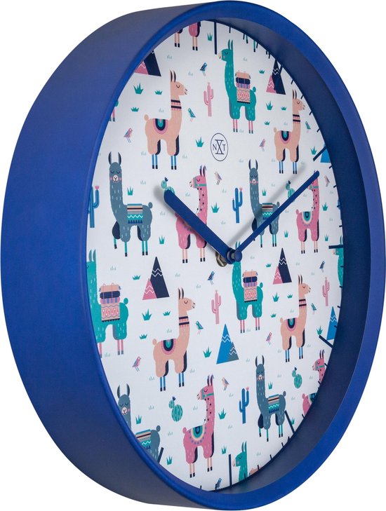 Nextime Wandklok Nxt Alpalca Dia 30cm Kunststof - Blauw
