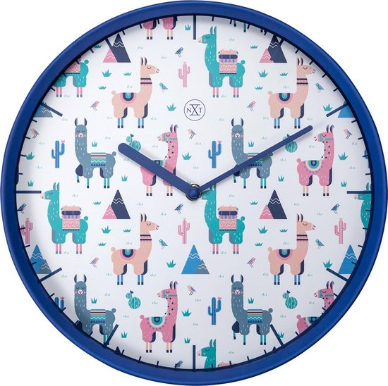 Nextime Wandklok Nxt Alpalca Dia 30cm Kunststof - Blauw