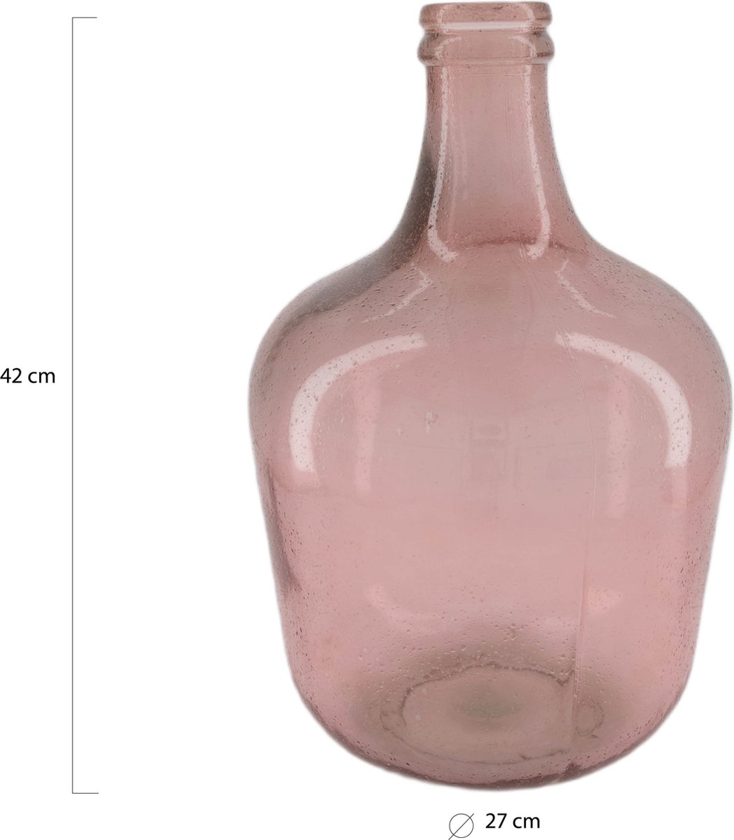 Dijk Natural Collections Vaas Gerecycled Glas--ø27x42cm - Roze