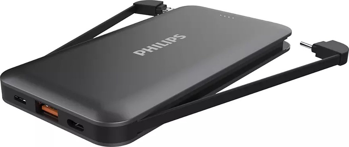 Philips Powerbank - 10000 Mah - Usb-a, Usb-c En Lightning - Zwart