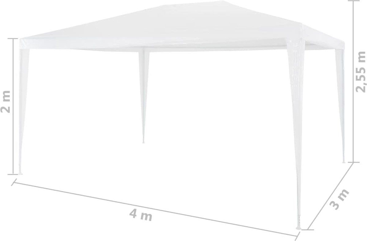 Vidaxl Partytent 3x4 M Pe Antraciet - Grijs