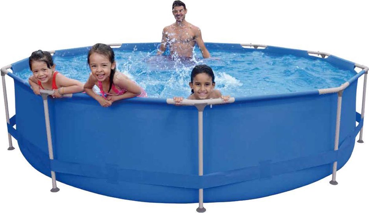 Blumill Familie Zwembad - Opzetzwembad- Inclusief Filter - Ruim Formaat - 306 Cm X 75cm - Blauw