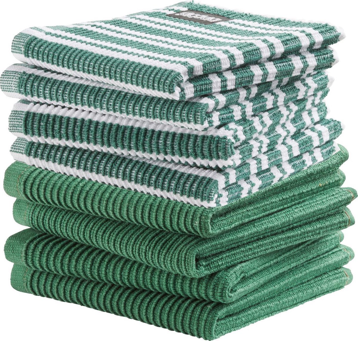 DDDDD Combiset Vaatdoek Basic (4 Stuks) + Classic (4 Stuks) - - Groen