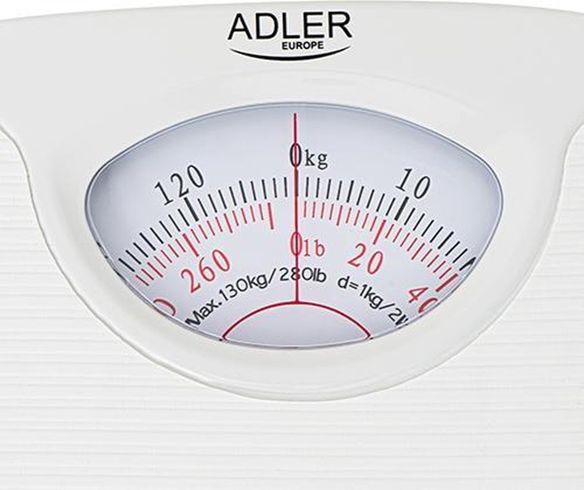 Adler Top Choice - Analoge Weegschaal Tot 130 Kg - Wit