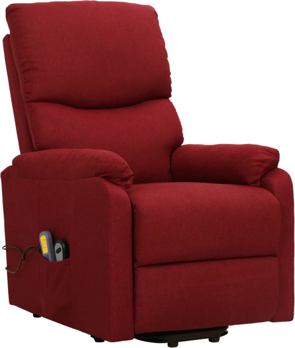 Vidaxl Sta-op-massagestoel Verstelbaar Stof Wijn - Rood