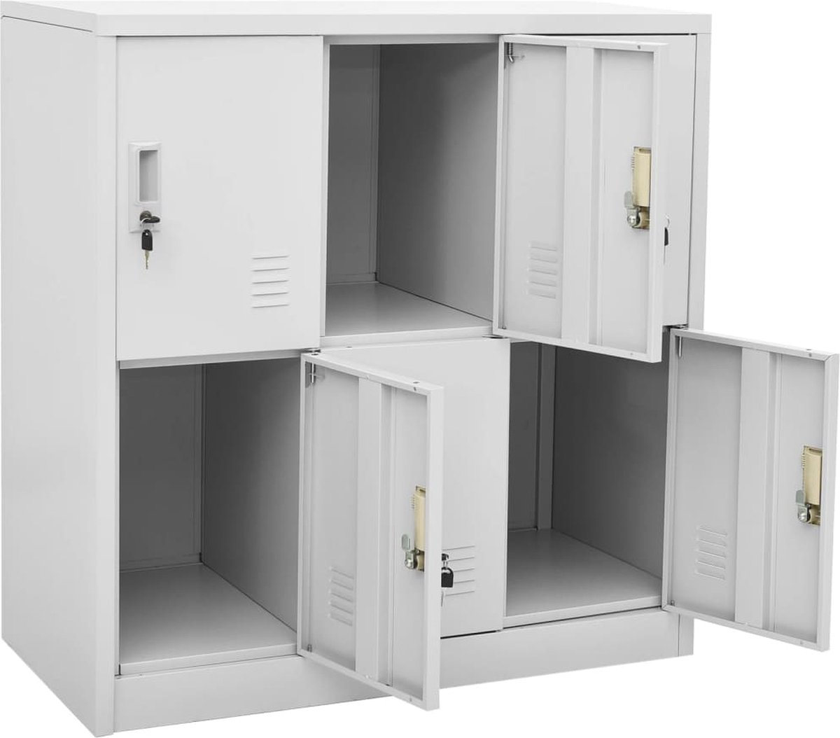 Vidaxl Lockerkasten 2 St 90x45x92,5 Cm Staal Licht - Grijs