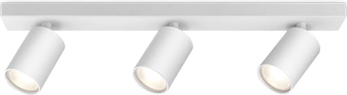 BES LED Led Plafondspot - Brinton Betin - Gu10 Fitting - 3-lichts - Rond - Mat - Kantelbaar - Aluminium - Wit