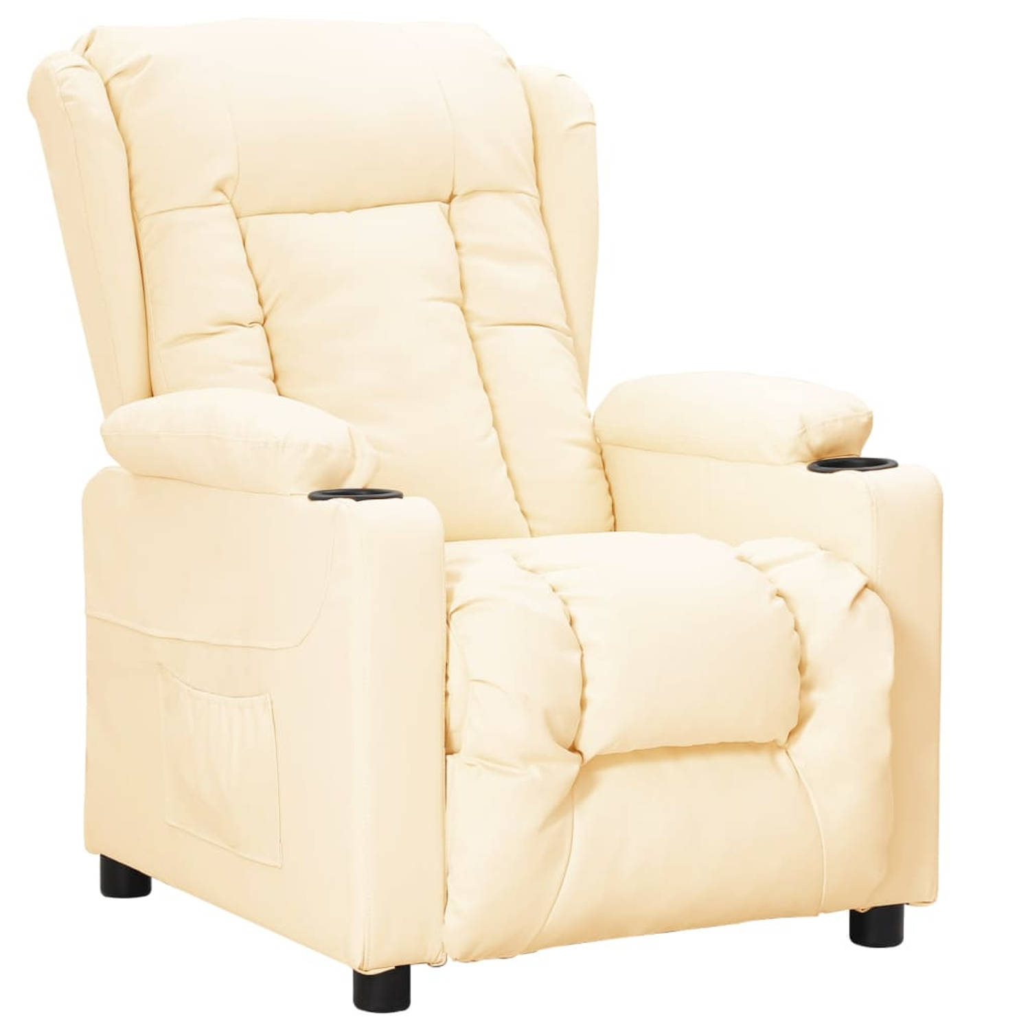 Vidaxl Fauteuil Verstelbaar Kunstleer Crèmekleurig