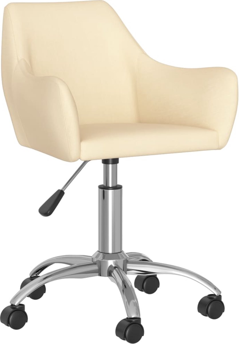 Vidaxl Eetkamerstoelen Draaibaar 6 St Stof Crèmekleurig