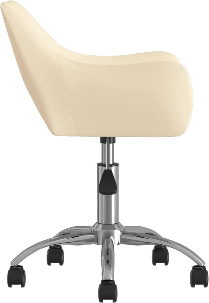 Vidaxl Eetkamerstoelen Draaibaar 6 St Stof Crèmekleurig