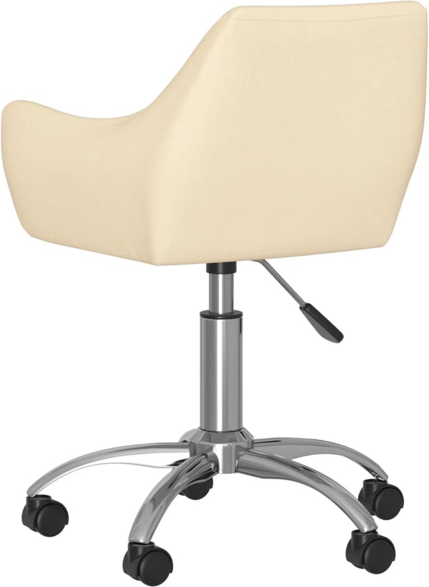 Vidaxl Eetkamerstoelen Draaibaar 6 St Stof Crèmekleurig
