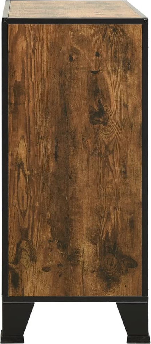 Vidaxl Opbergkasten 2 St 72x36x82 Cm Metaal En Mdf Rustiek - Bruin