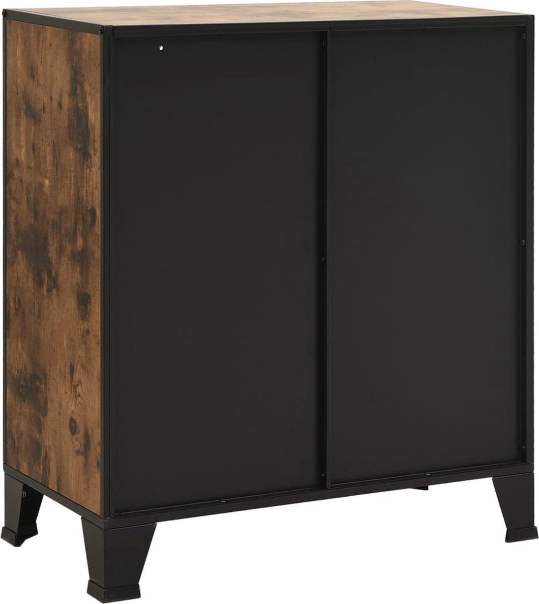 Vidaxl Opbergkasten 2 St 72x36x82 Cm Metaal En Mdf Rustiek - Bruin