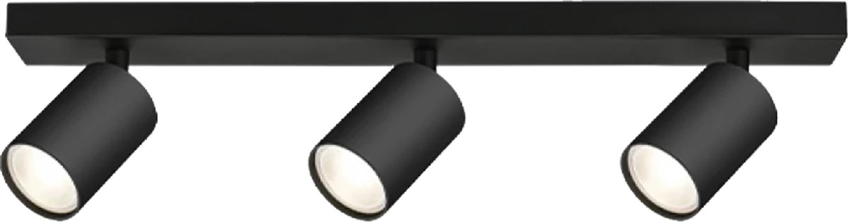 BES LED Led Plafondspot - Brinton Betin - Gu10 Fitting - 3-lichts - Rond - Mat - Kantelbaar - Aluminium - Zwart