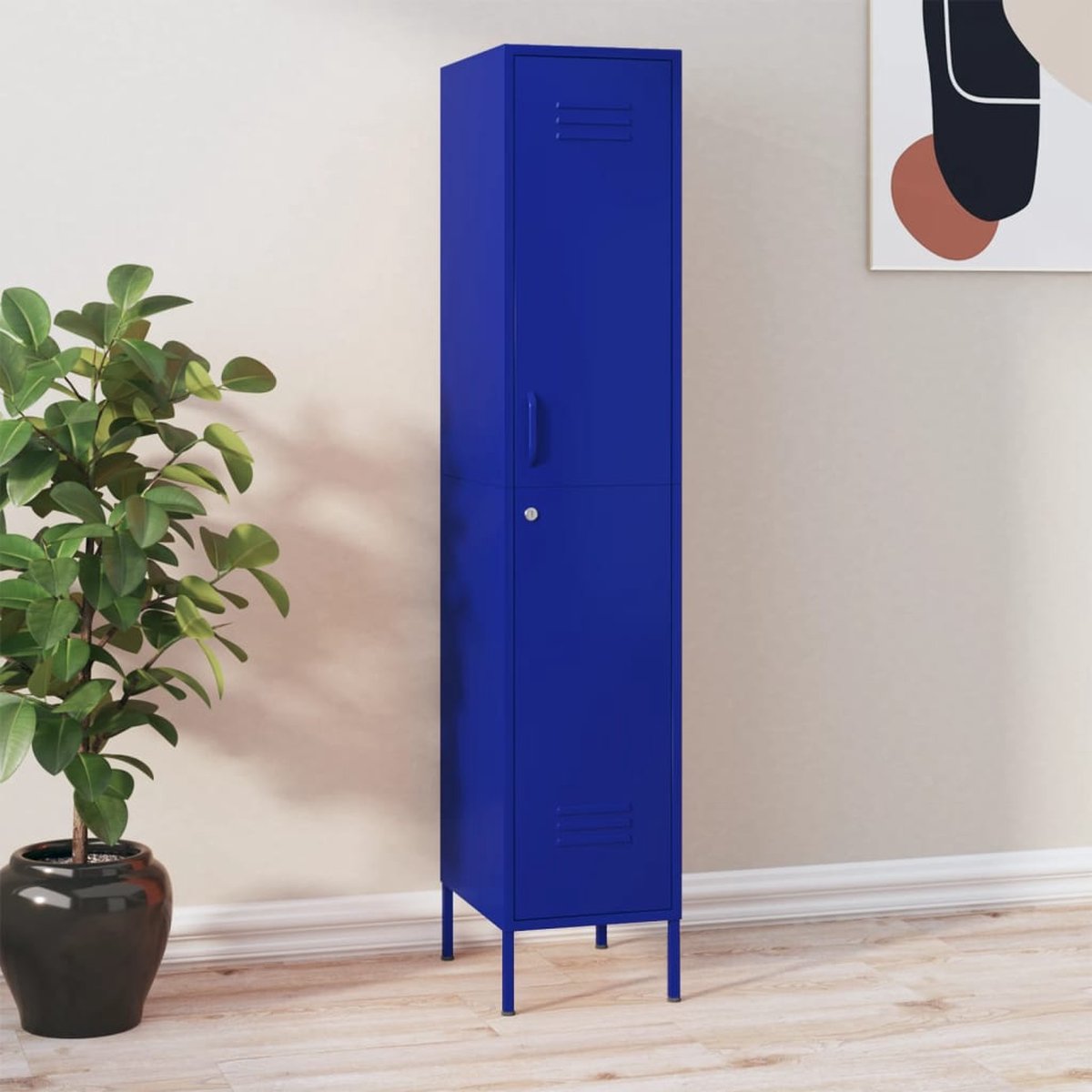 Vidaxl Lockerkast 35x46x180 Cm Staal Marine - Blauw