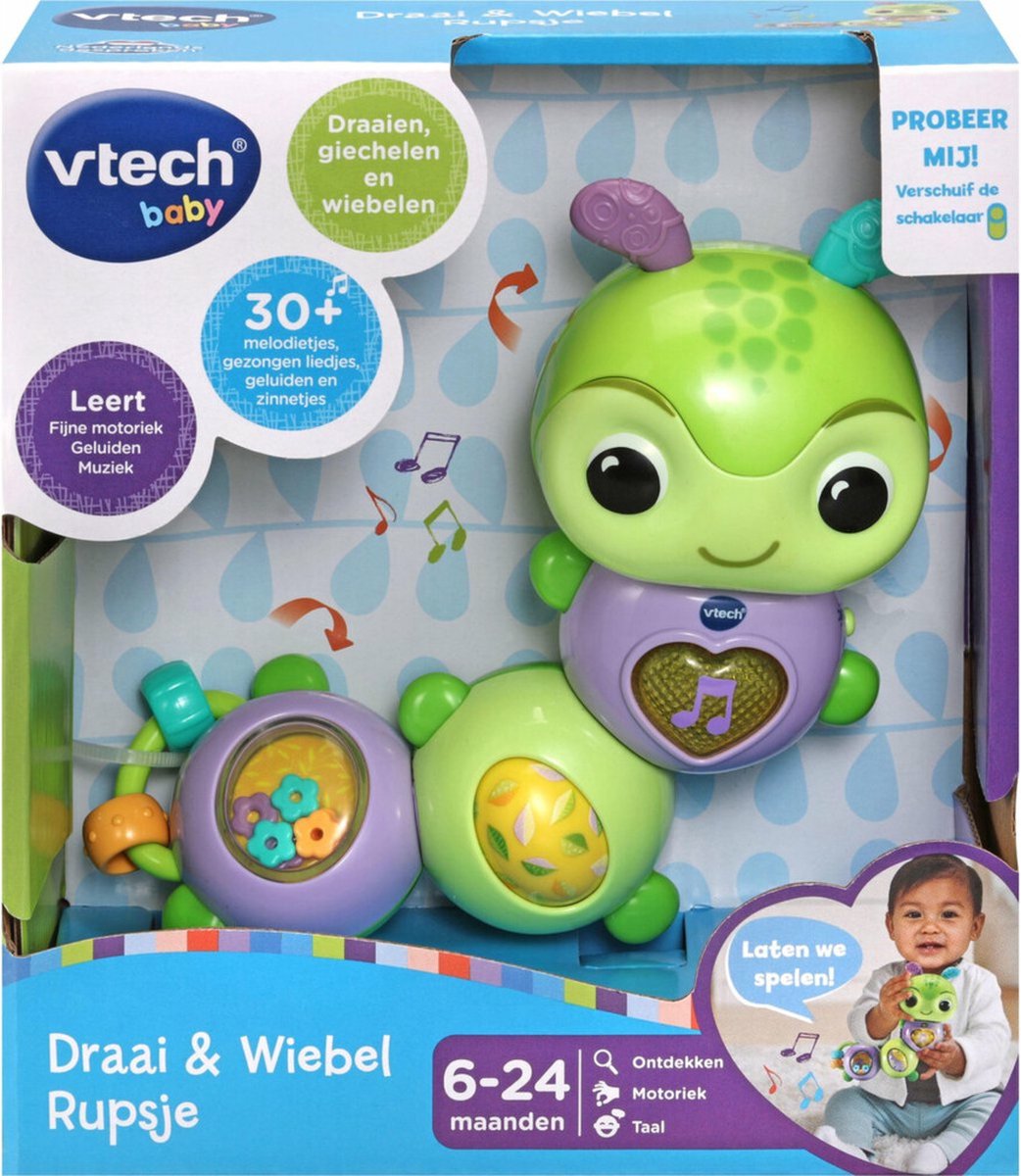 Vtech Speelfiguur Draai & Wiebel Rupsje Junior/paars - Groen