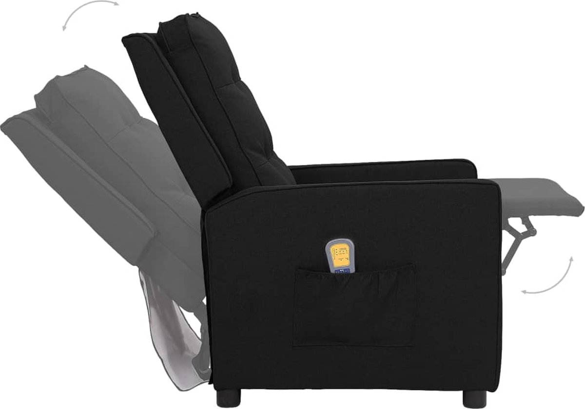 Vidaxl Massagestoel Verstelbaar Stof - Zwart