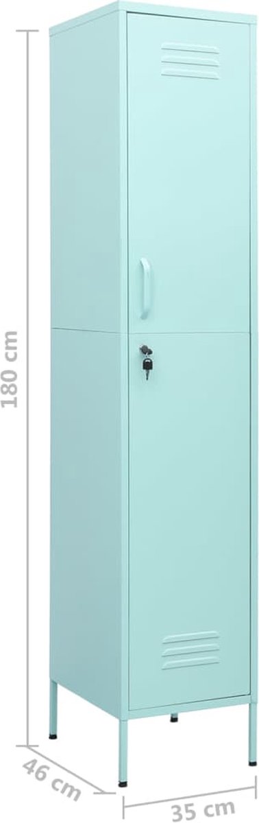 Vidaxl Lockerkast 35x46x180 Cm Staal Mint - Groen