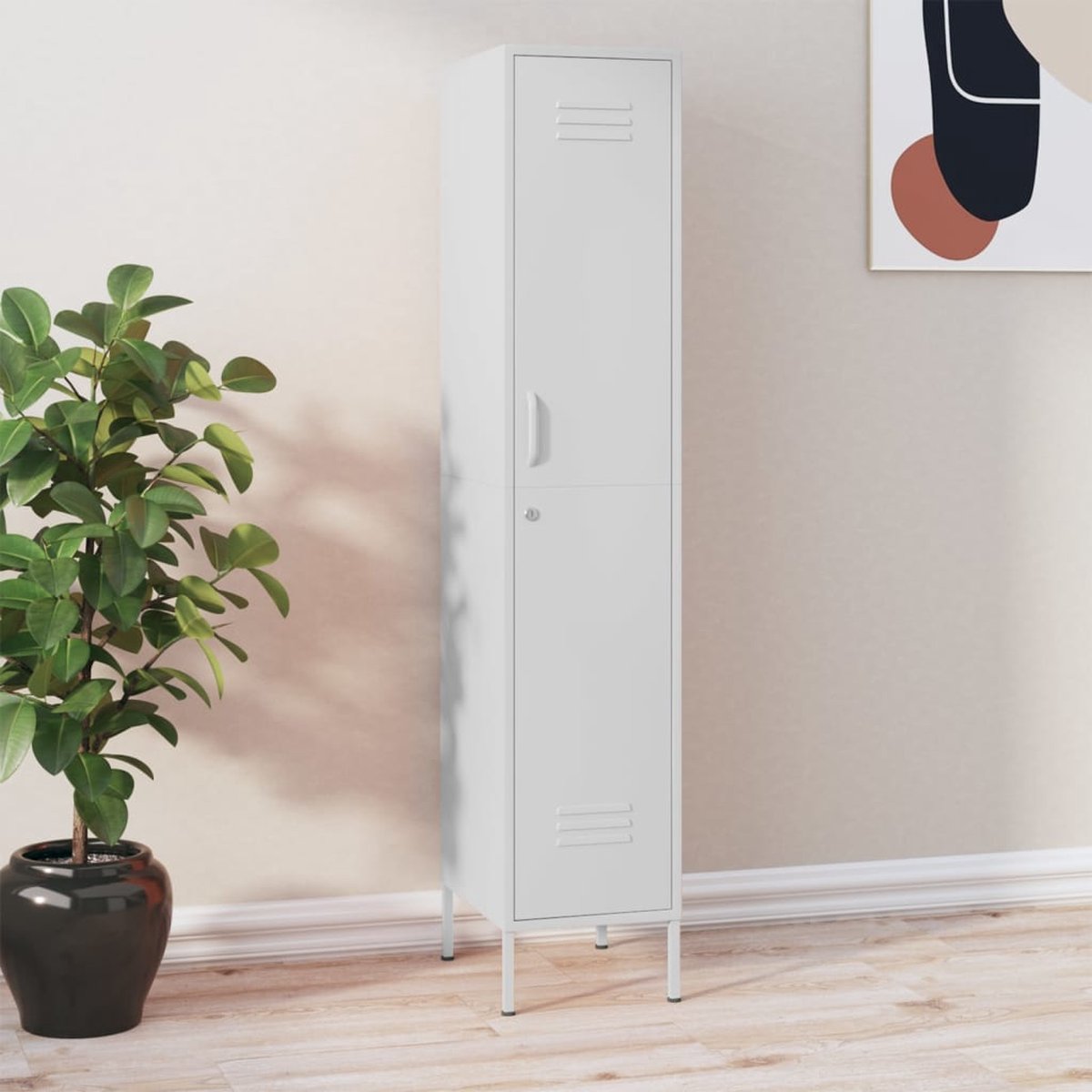 Vidaxl Lockerkast 35x46x180 Cm Staal - Blanco