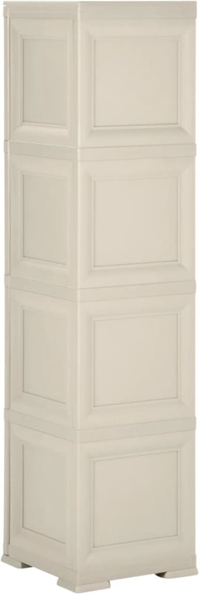 Vidaxl Opbergkast Hout-look 40x43x164 Cm Kunststof Crèmekleurig