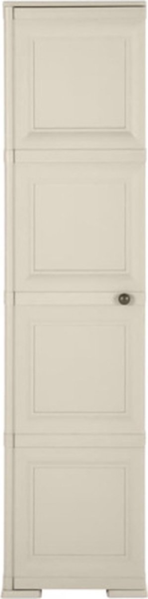 Vidaxl Opbergkast Hout-look 40x43x164 Cm Kunststof Crèmekleurig