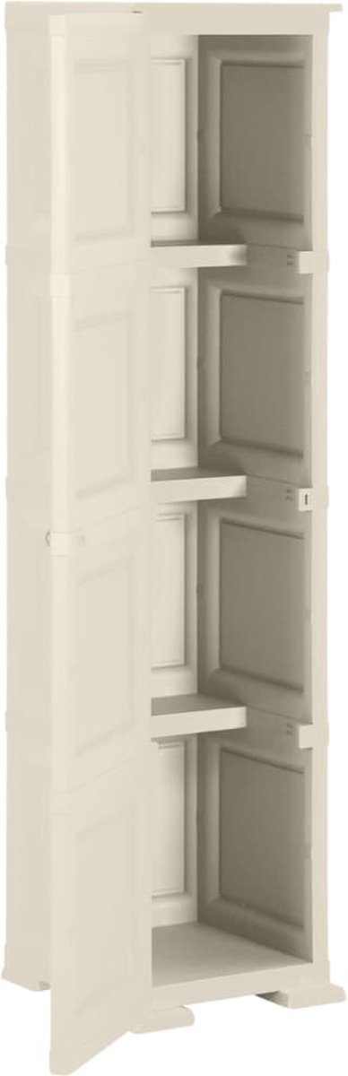 Vidaxl Opbergkast Hout-look 40x43x164 Cm Kunststof Crèmekleurig