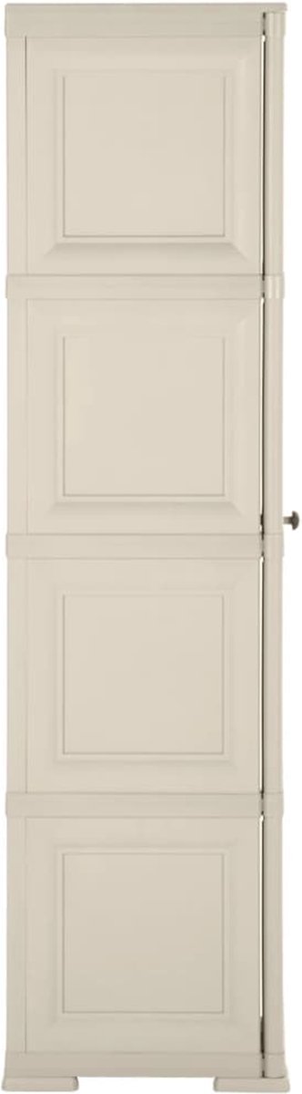 Vidaxl Opbergkast Hout-look 40x43x164 Cm Kunststof Crèmekleurig