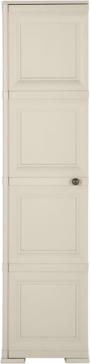 Vidaxl Opbergkast Hout-look 40x43x164 Cm Kunststof Crèmekleurig