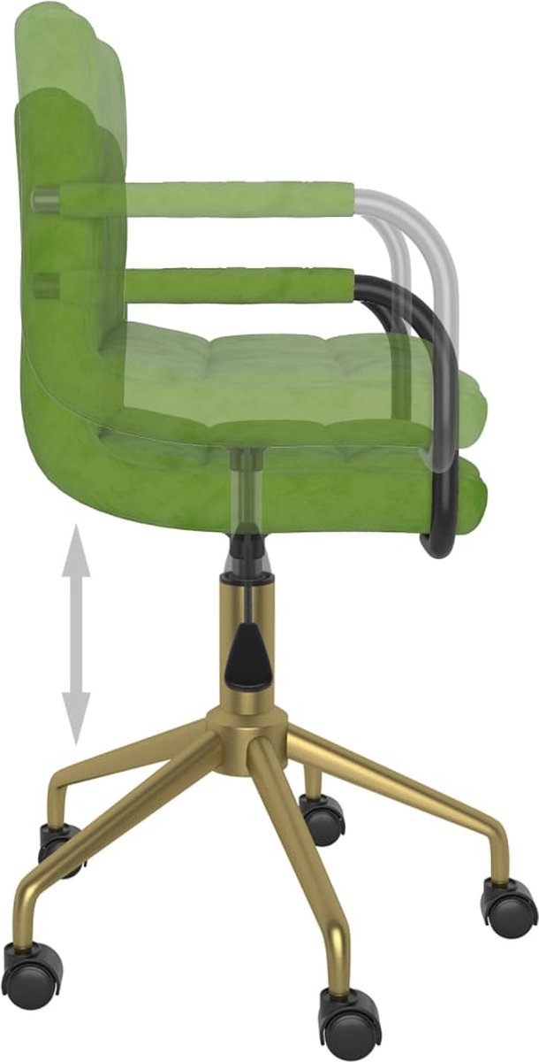 Vidaxl Eetkamerstoel Draaibaar Fluweel Licht - Groen