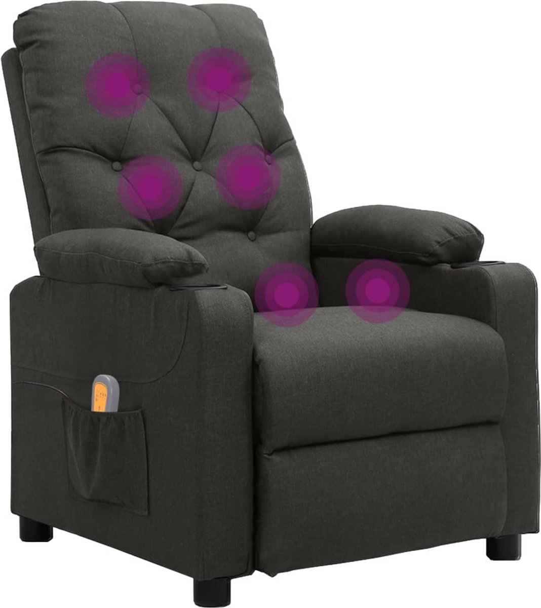 Vidaxl Massagestoel Verstelbaar Stof Donker - Grijs