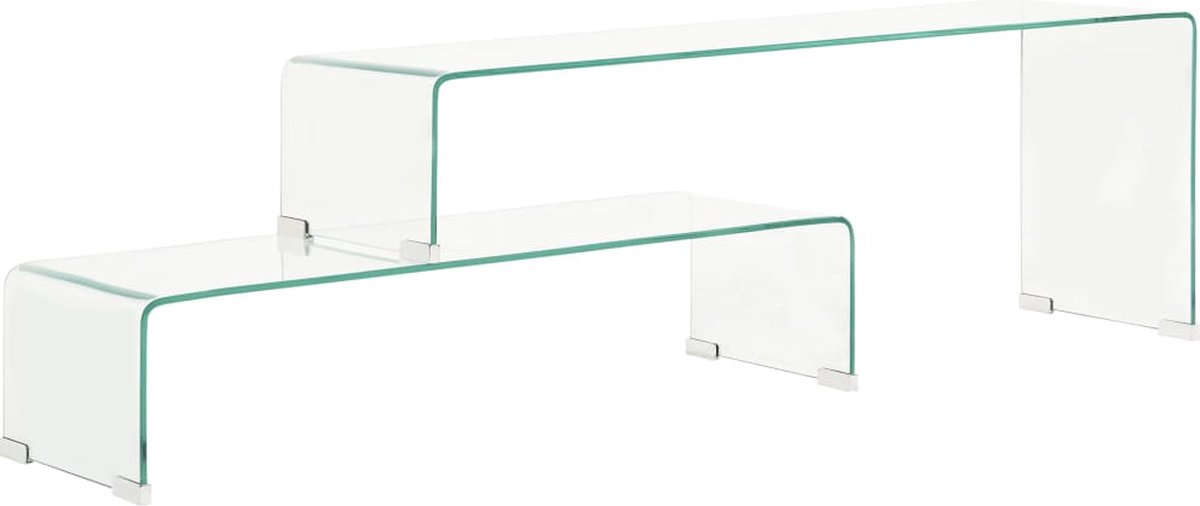 Vidaxl 2-delige Salontafelset 90x30x20/110x30x40 Cm Gehard Glas