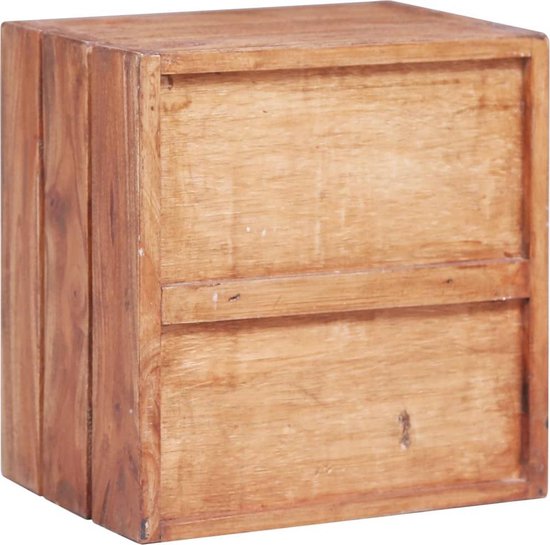 Vidaxl Nachtkastje Met 3 Lades 35x25x35 Cm Massief Gerecycled Hout - Bruin