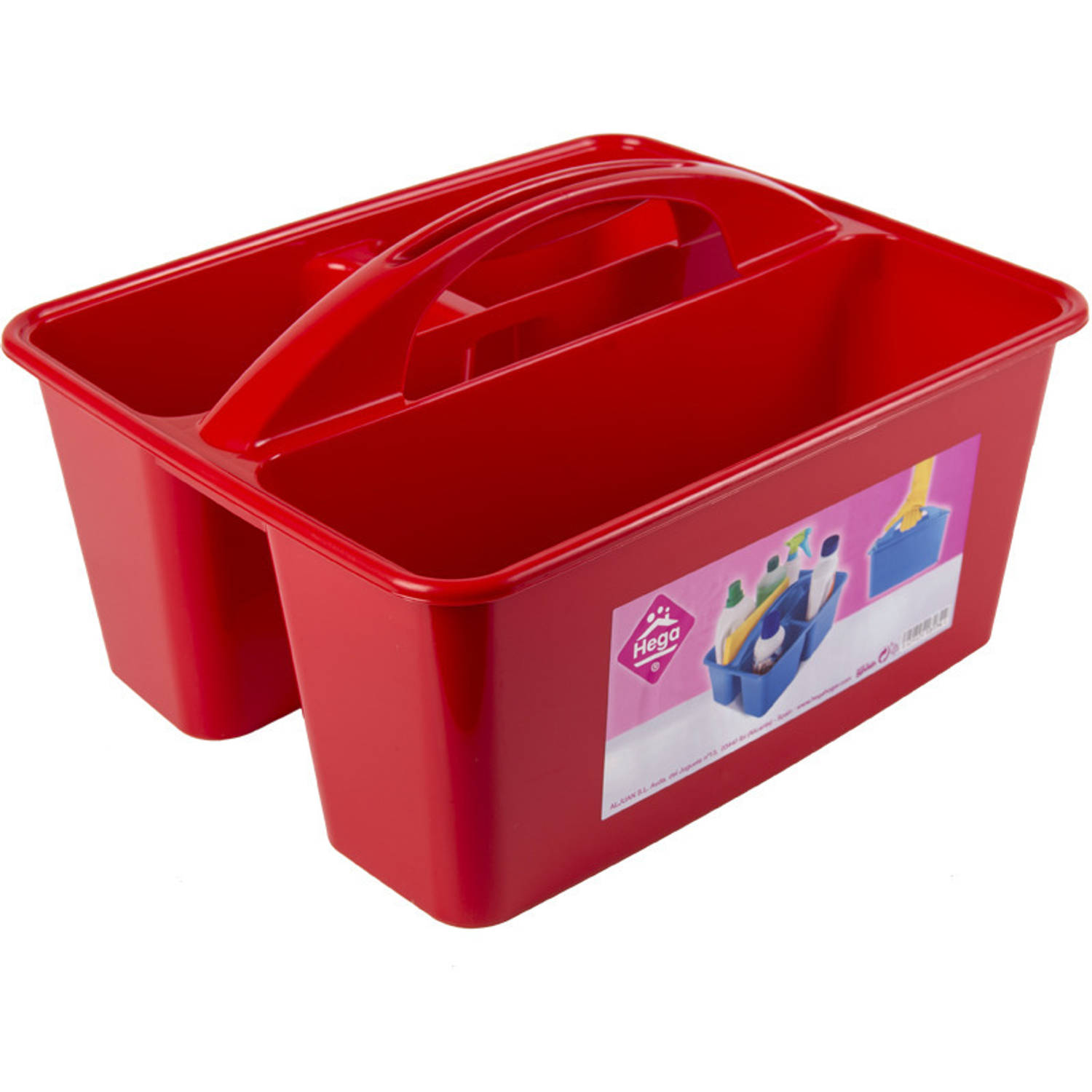 Hega Hogar Rode Opbergbox/opbergdoos Mand Met Handvat 6 Liter Kunststof - Opbergbox - Rood