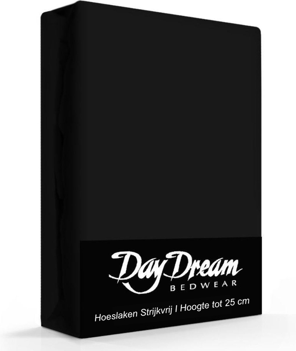 Day Dream Hoeslaken Katoen-180 X 220 Cm - Zwart