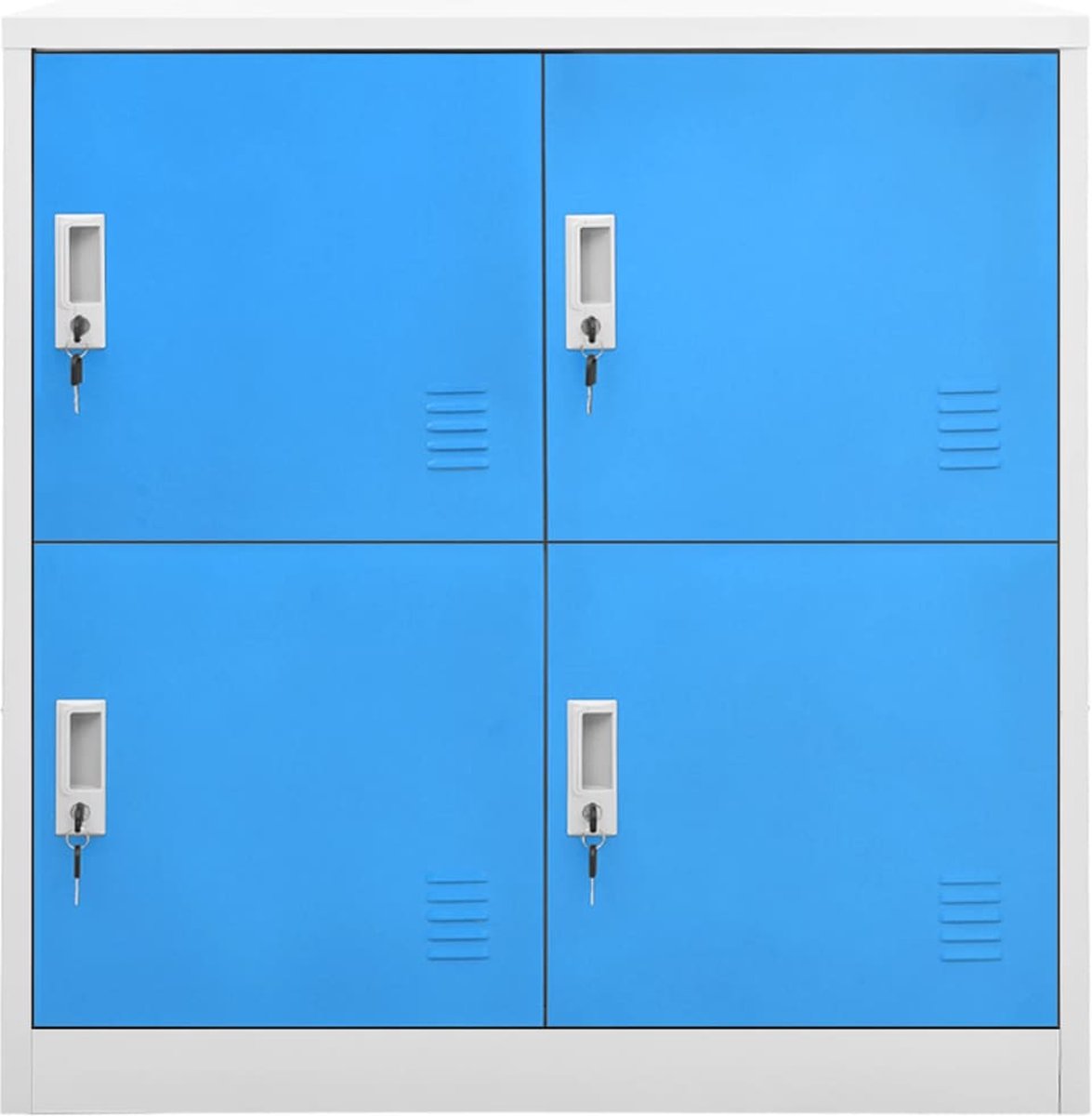 Vidaxl Lockerkasten 2 St 90x45x92,5 Cm Staal Licht En Blauw - Grijs