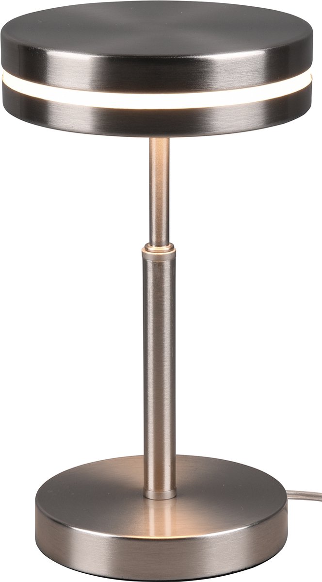 BES LED Led Tafellamp - Trion Franco - 6w - Warm 3000k - Rond - Mat Nikkel - Aluminium - Wit
