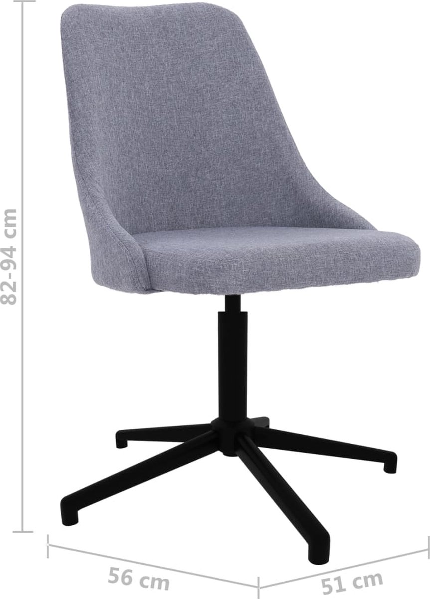 Vidaxl Eetkamerstoel Draaibaar Stof Licht - Grijs