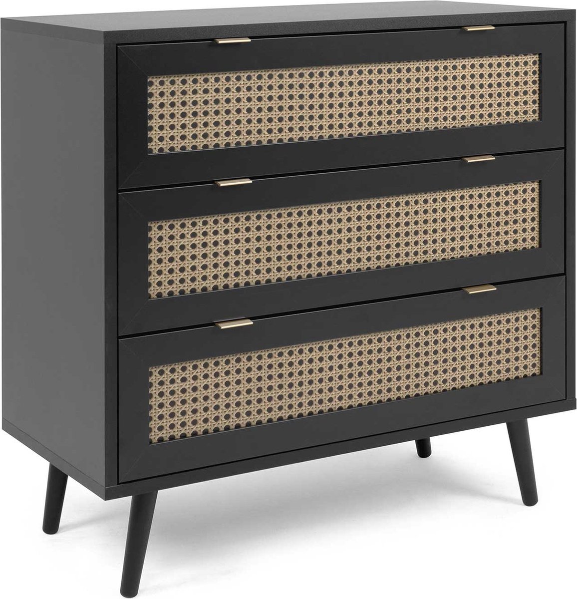 Finori Ladekast Vienna 03a En Rattaneffect - Zwart