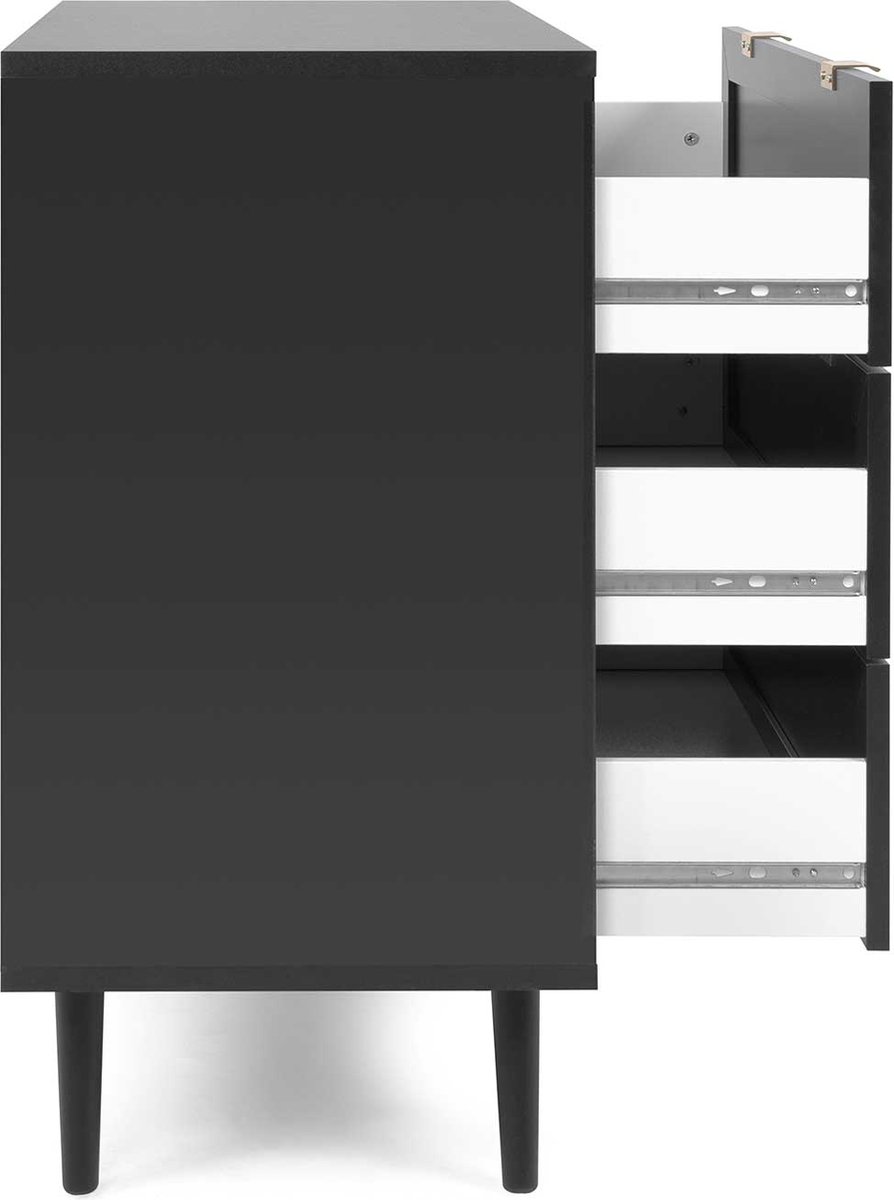 Finori Ladekast Vienna 03a En Rattaneffect - Zwart