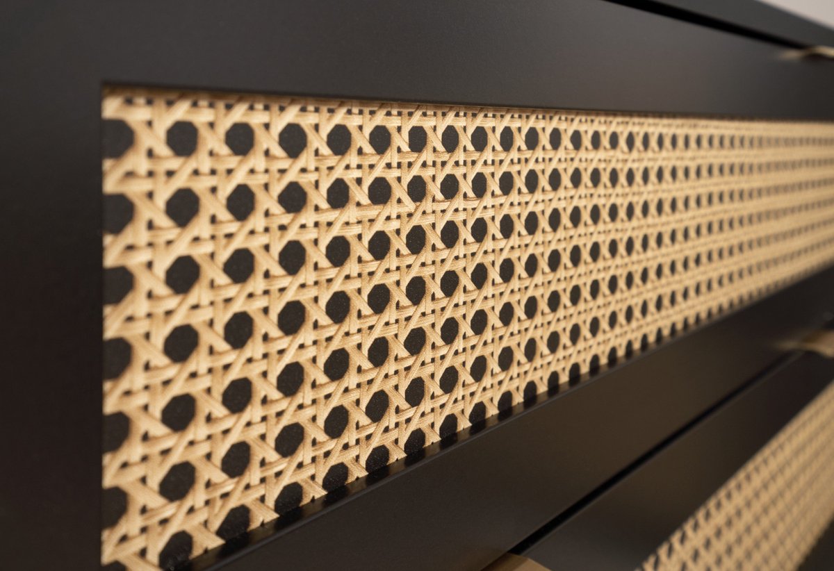 Finori Ladekast Vienna 03a En Rattaneffect - Zwart