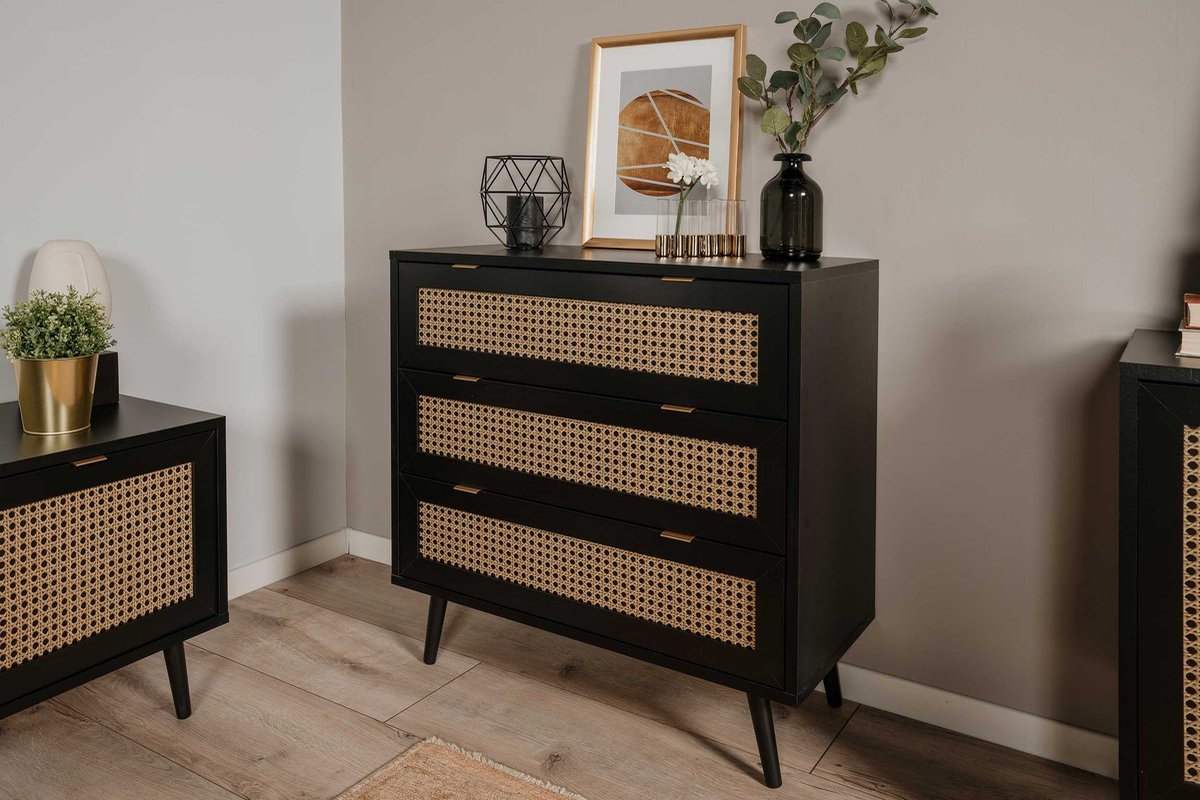 Finori Ladekast Vienna 03a En Rattaneffect - Zwart