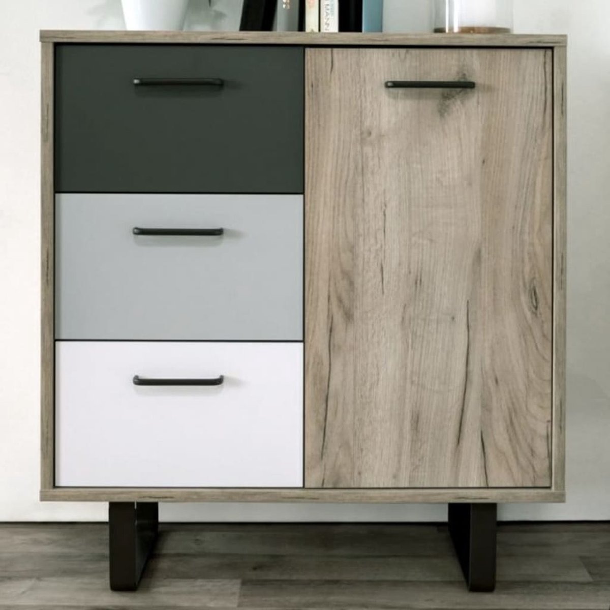 Finori Ladekast Orlando 1 En Ambachtelijk Eiken - Grijs