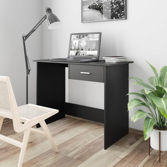 Vidaxl Bureau 100x50x76 Cm Spaanplaat - Zwart