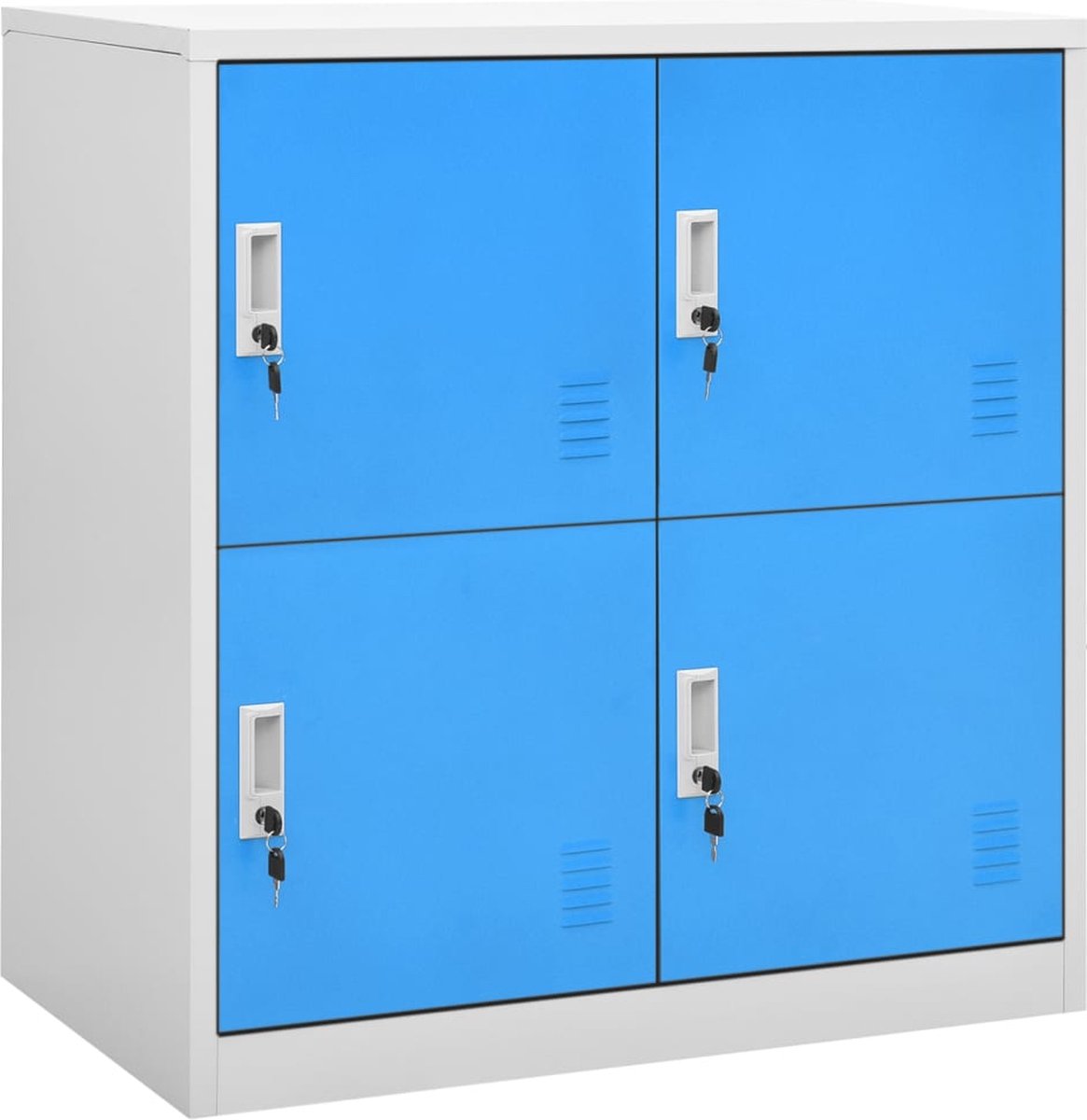 Vidaxl Lockerkast 90x45x92,5 Cm Staal Licht En Blauw - Grijs