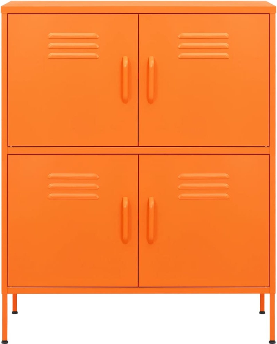 Vidaxl Opbergkast 80x35x101,5 Cm Staal - Oranje