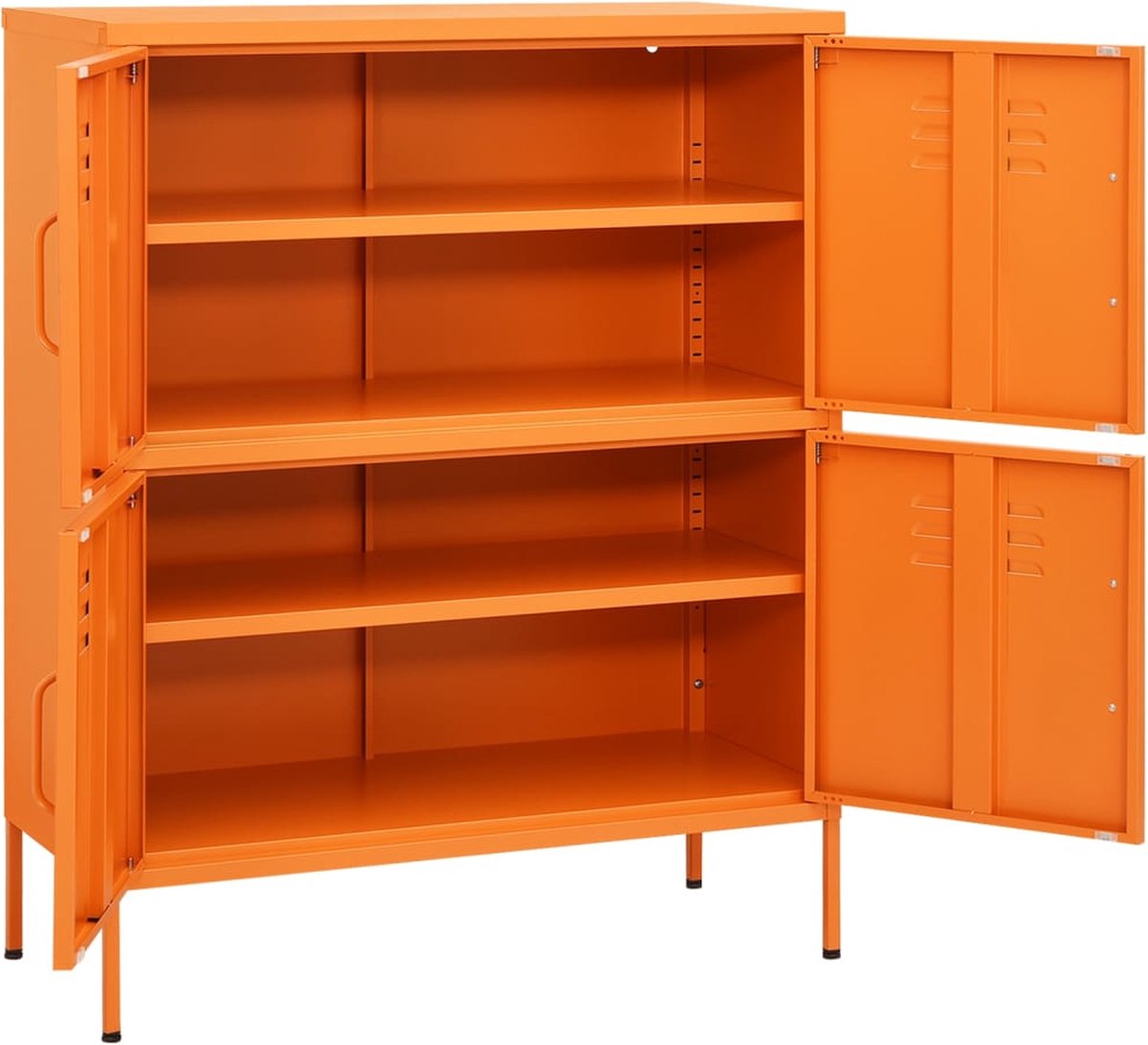 Vidaxl Opbergkast 80x35x101,5 Cm Staal - Oranje