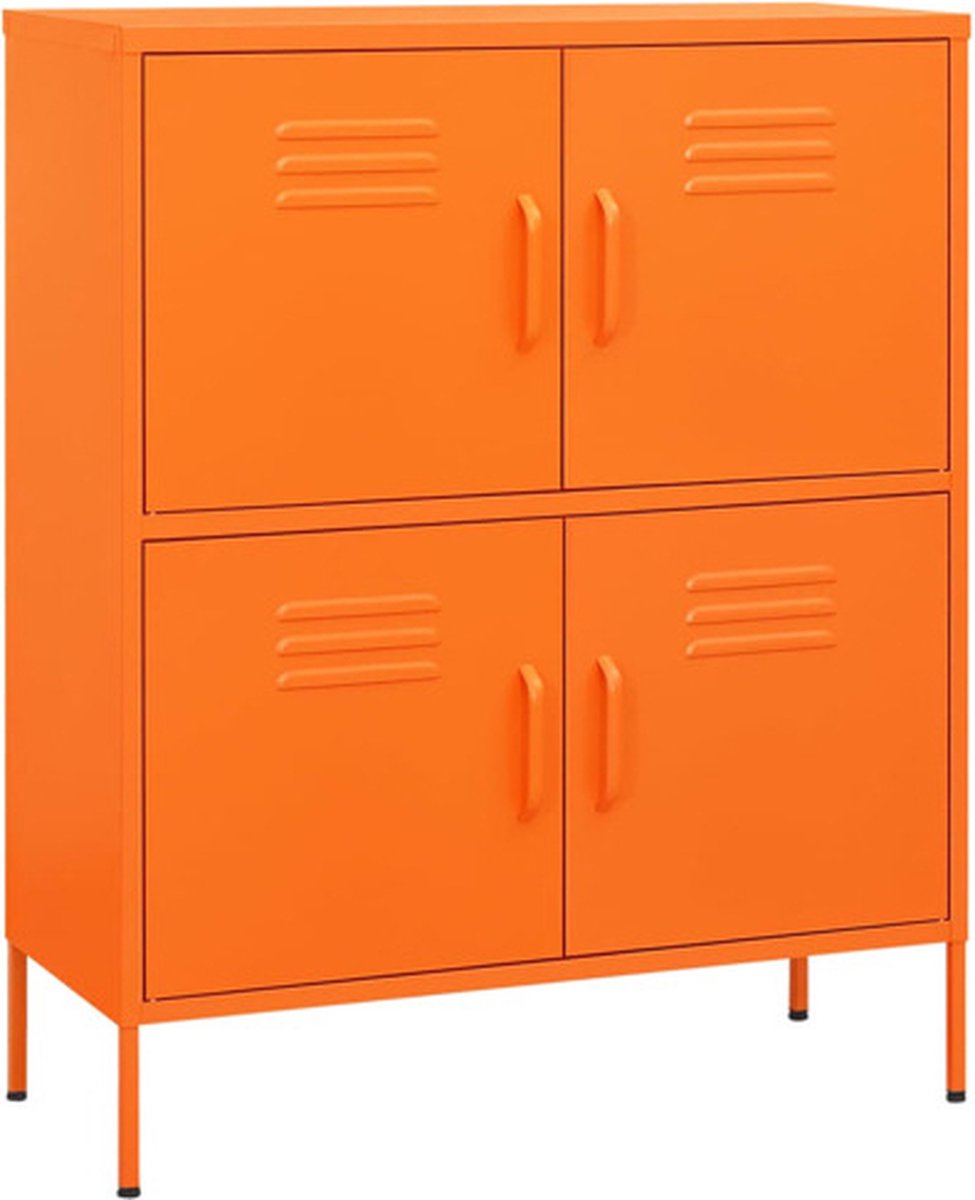 Vidaxl Opbergkast 80x35x101,5 Cm Staal - Oranje