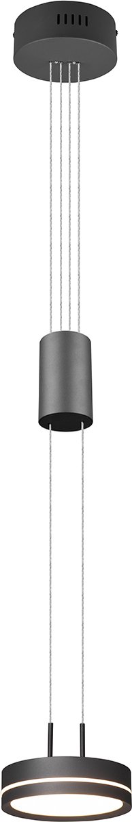 BES LED Led Hanglamp - Hangverlichting - Trion Franco - 7.2w - 1-lichts - Warm Wit 3000k - Rond - Mat Antraciet - Aluminium - Grijs