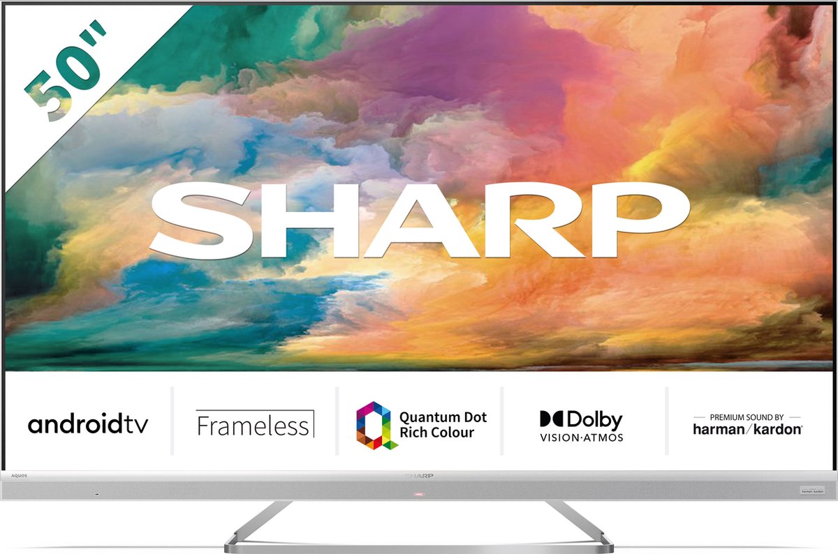 Sharp Aquos 50eq4ea - 50inch - 4k Uhd - Quantum Dot - Androidtv - Silver