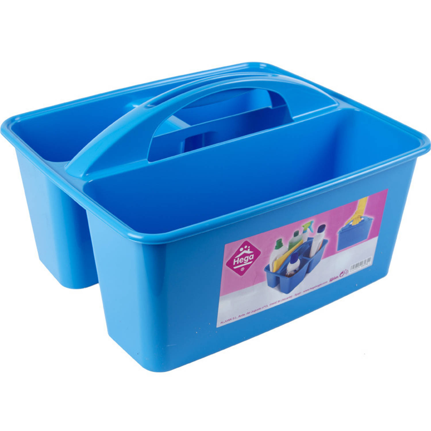 Hega Hogar e Opbergbox/opbergdoos Mand Met Handvat 6 Liter Kunststof - Opbergbox - Blauw